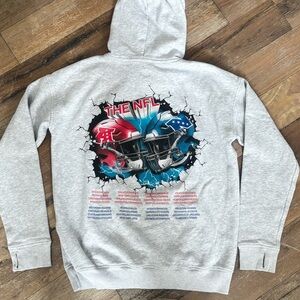 NFL Gray Hoodie Sweatshirt Helmet Graphic Size13/14